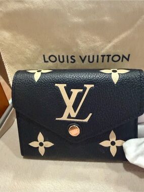 Louis  Vuitton Victorine Wallet Bicolor  Monogram Empreinte Black and Beige